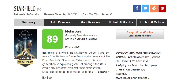 Medio reclama que Bethesda no les envío Starfield para REVIEW, y a