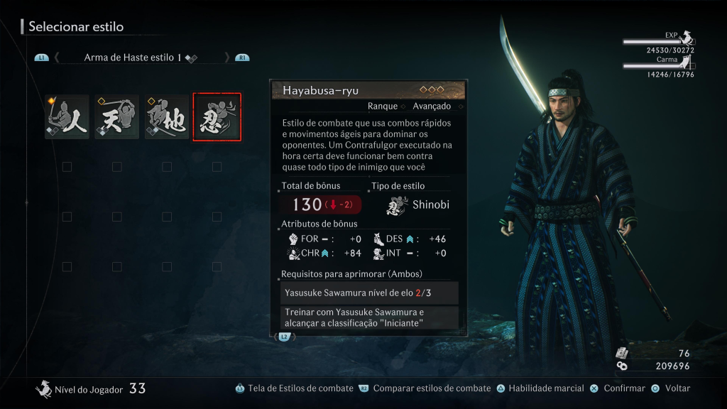 guia platina rise ronin