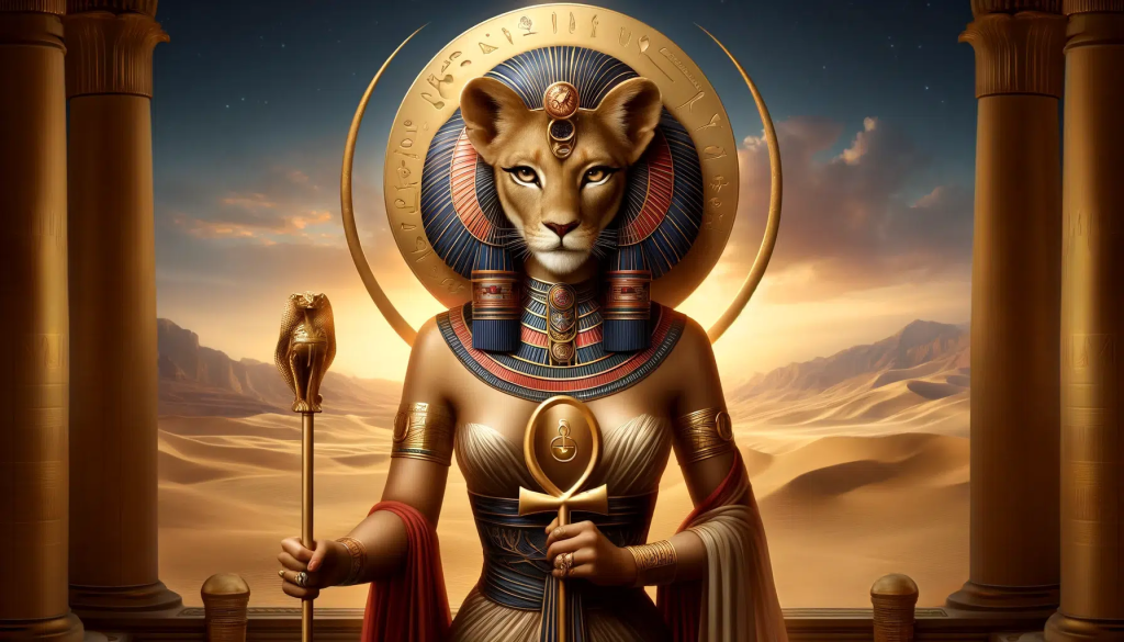 Sekhmet, um dos deuses que podem enfrentar Kratos na mitologia egípcia