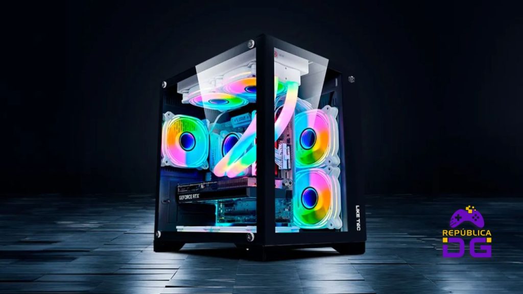 6 gabinetes Liketec com painel de vidro para montar seu PC gamer