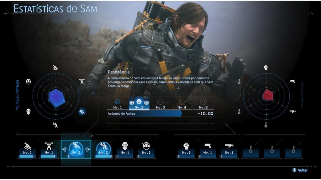 resistência é uma das estatísticas do Sam