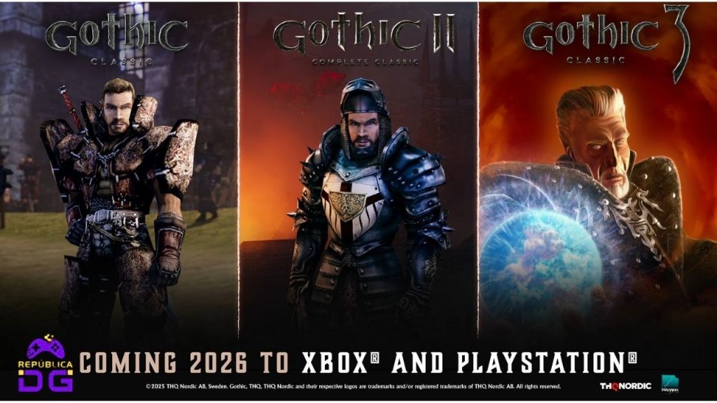 Gothic Classic Collection leva Gothic 1, 2 e 3 para PlayStation e Xbox com controles atualizados e suporte moderno.
