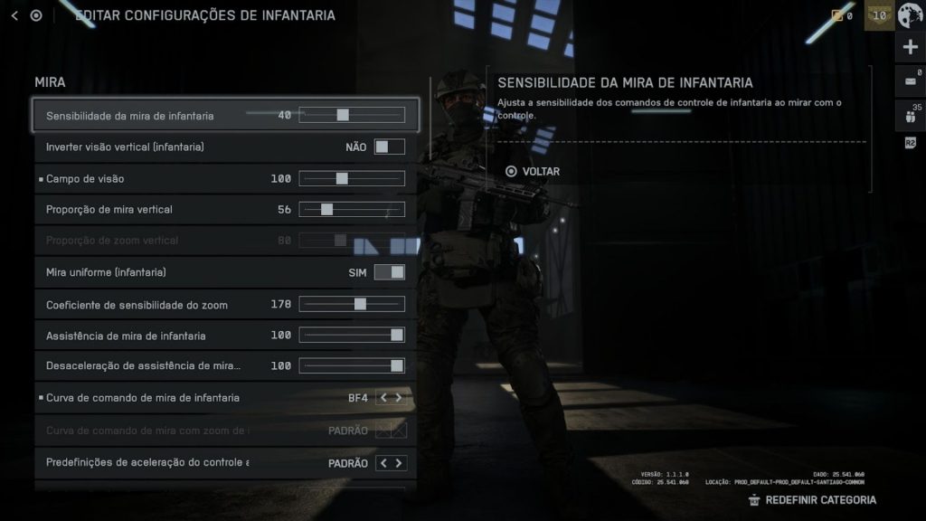 REDSEC configurações controle gráficos