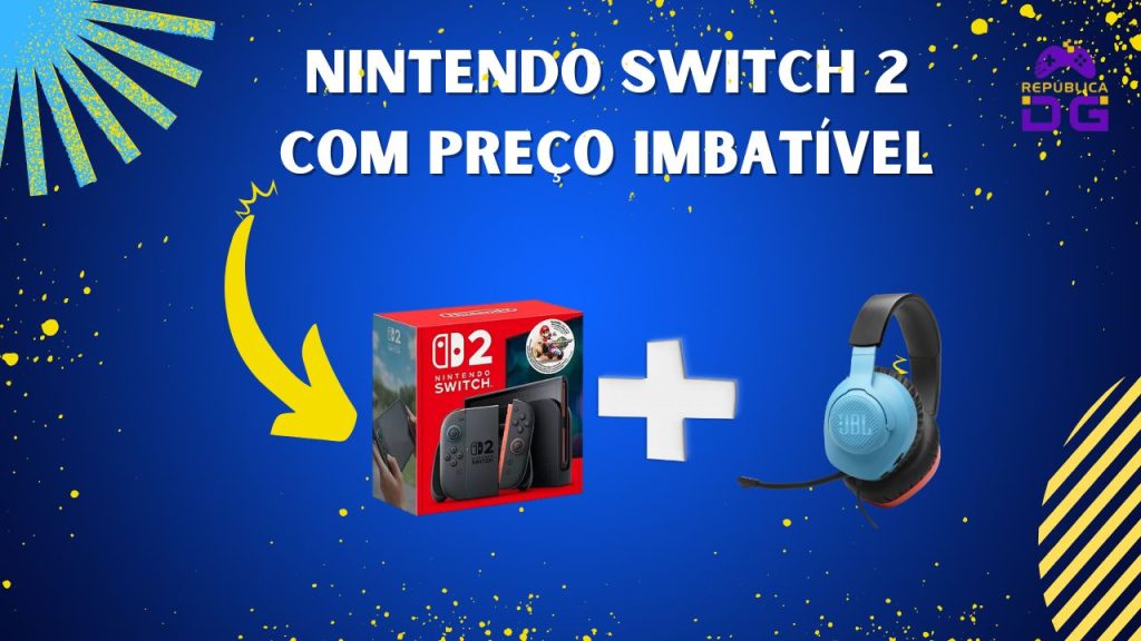 Amazon traz Nintendo Switch 2 com desconto imperdível e fone JBL 100N grátis Nintendo Switch 2 com desconto