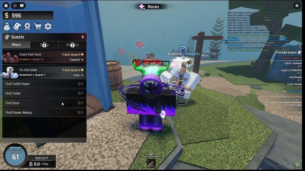 Roblox - Guia da Missão do Cientista em Abyss