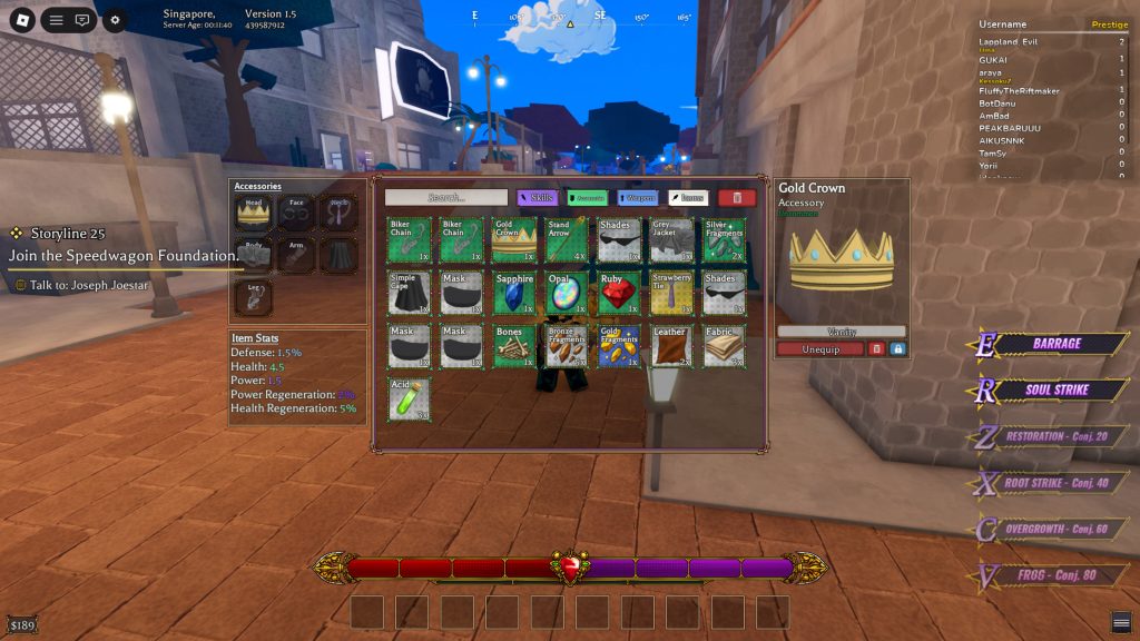 Roblox - Todos os acessórios no Bizarre Lineage