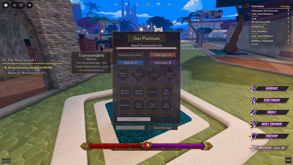 Roblox - Guia de Personalidades de Stand em Bizarre Lineage