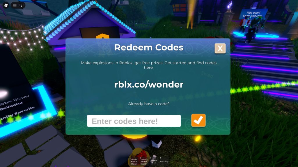 Roblox - Códigos de Mansion Of Wonder (março 2026)