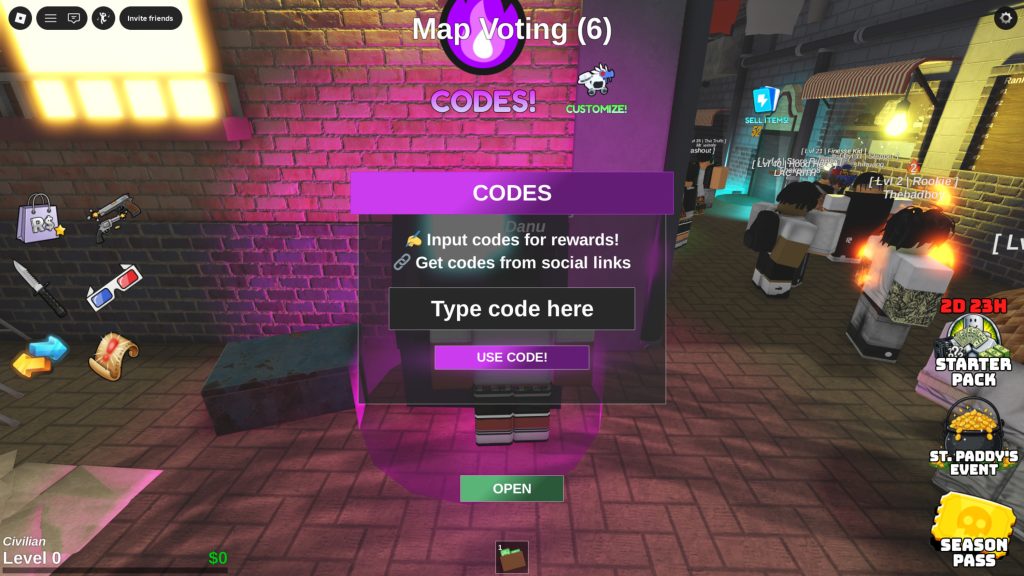 Roblox - Códigos de Hood Wars (março 2026)