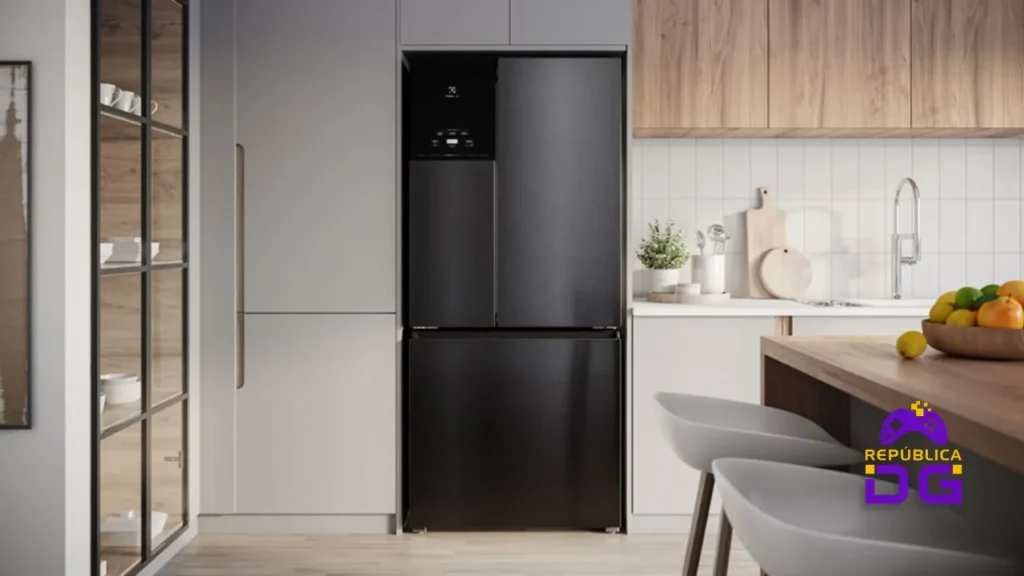5 geladeiras grandes com painel digital para cozinhas modernas
