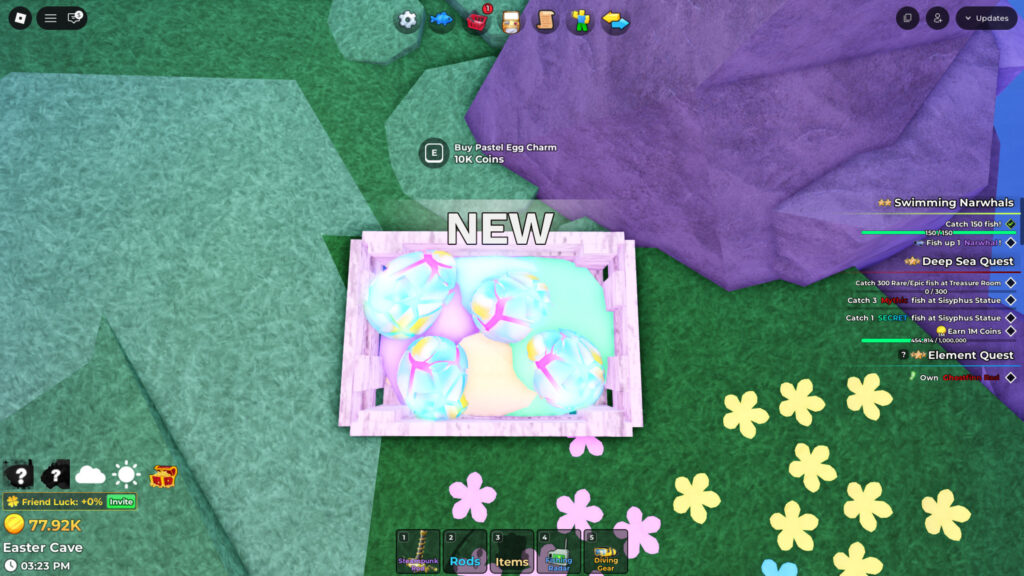 Roblox - Como Conseguir o Amuleto de Ovo Pastel em Fish It