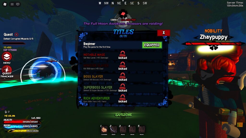 Roblox - Guia de Títulos em Clover Origins