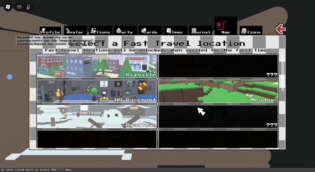 Roblox - Todos os Locais de Viagem Rápida em Block Tales