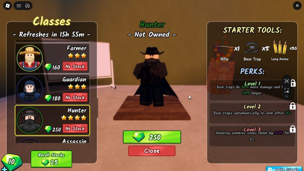 Roblox - Guia da Classe Caçador em Survive the Apocalypse