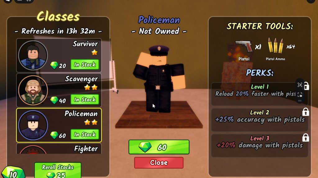 Roblox - Guia da Classe Policial em Survive the Apocalypse