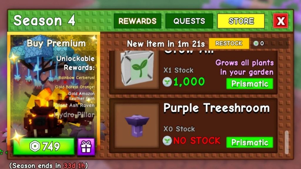 Roblox - Guia da Semente Cogumelo Árvore Roxa em Grow a Garden