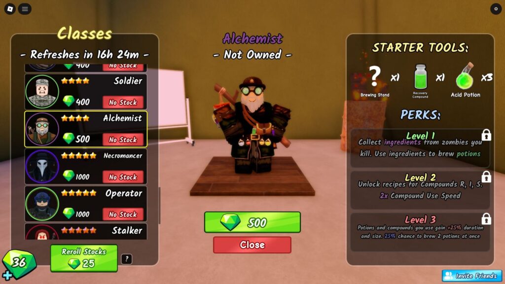 Roblox - Guia completo da classe Alquimista em Survive the Apocalypse