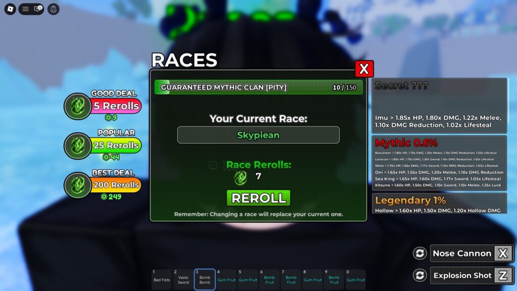 Roblox - Todas as Raças em Pirate Piece
