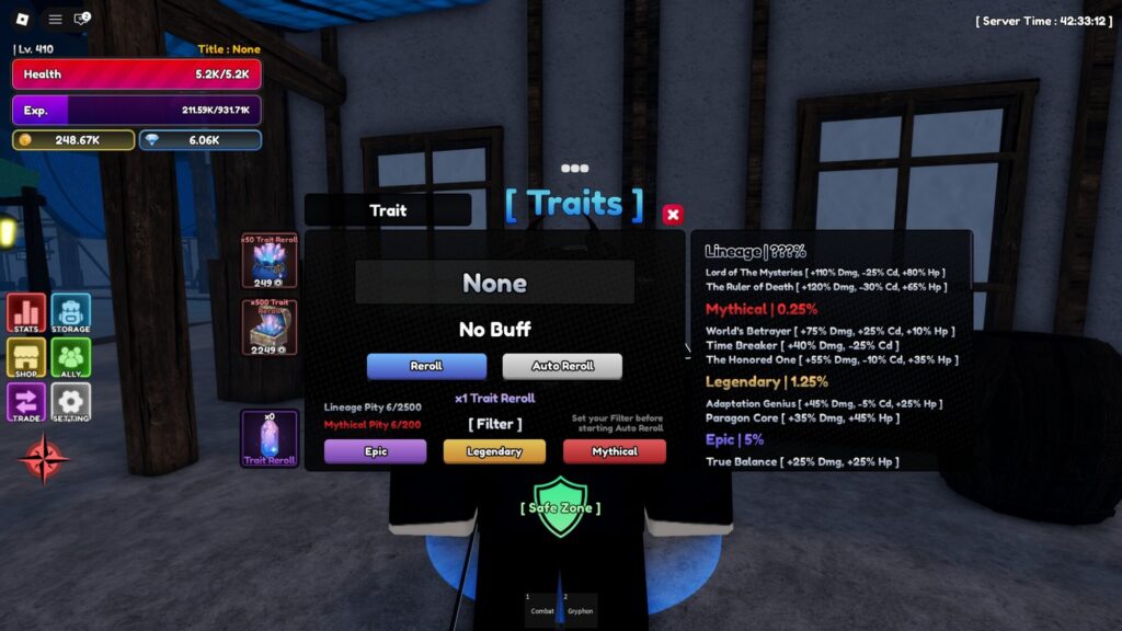 Roblox - Todos os Traços em Lineage Piece