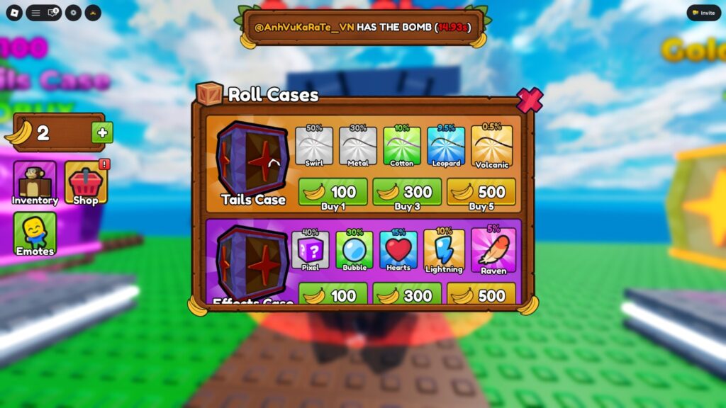 Roblox - Todas as Cases em Monkey Bomb Tag