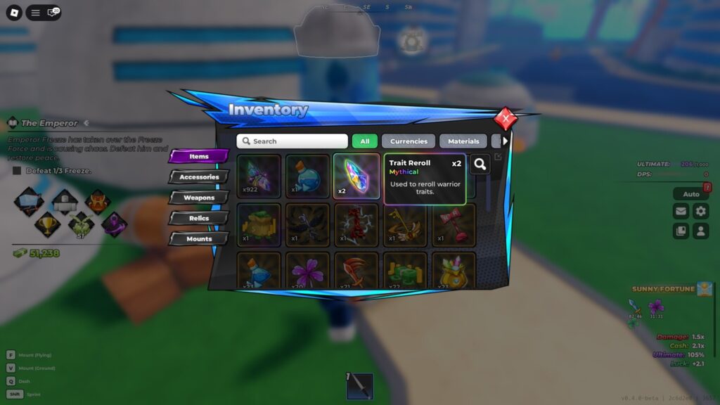 Roblox - Todos os Traços em Anime Warriors III
