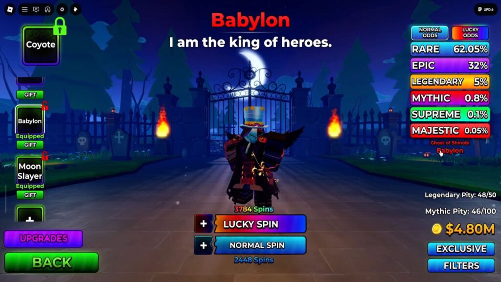 Roblox - Como conseguir Babylon (Gilgamesh) em Anime Apocalypse