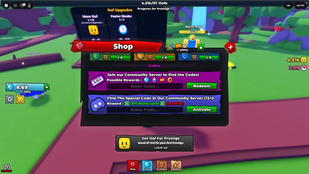 Roblox - Códigos de Noob Incremental (junho 2026)