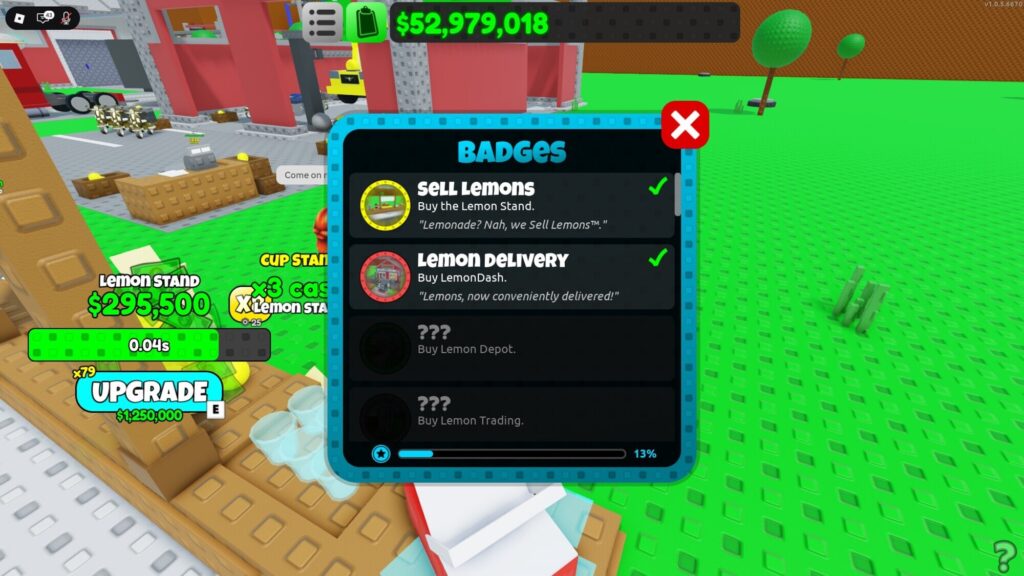 Roblox - Todas as insígnias em Sell Lemons