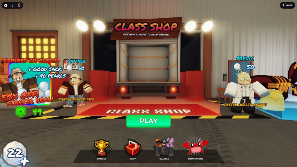 Roblox - Todas as Classes em 100 Days at Sea