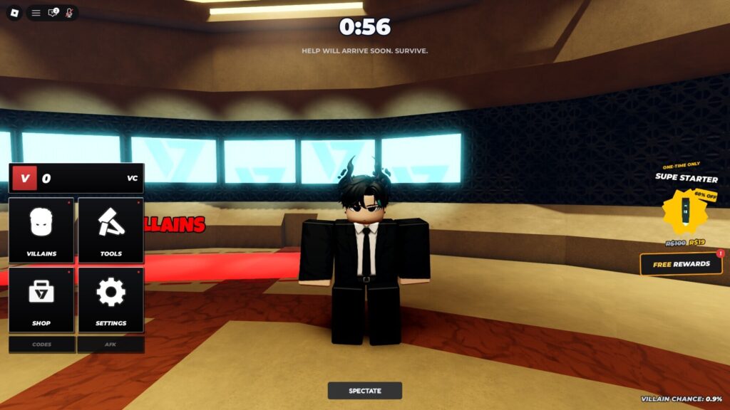 Roblox – Códigos de Hide From The Villain (junho 2026)