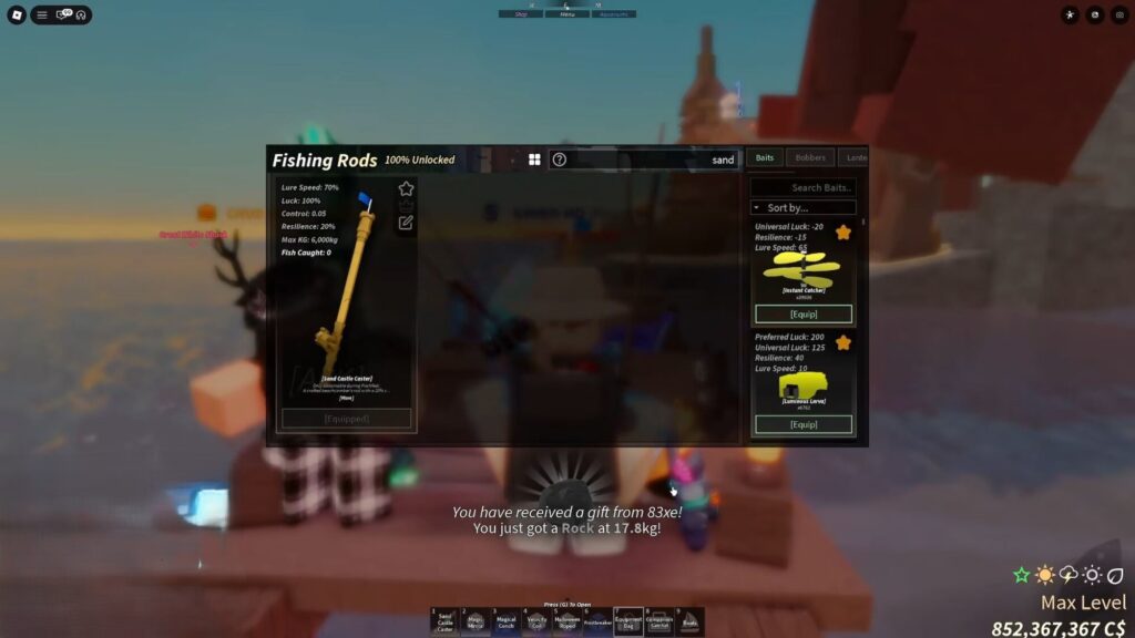 Roblox - Como conseguir a Vara de Pesca do Castelo de Areia em Fisch