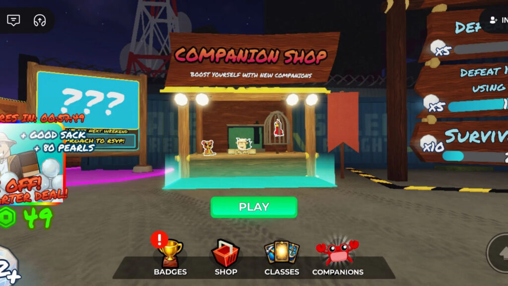 Roblox - Como conseguir Companions em 100 Days at Sea