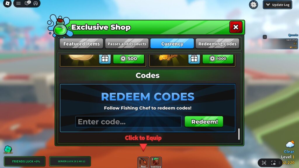 Roblox - Códigos do Fishing Chef (junho 2026)