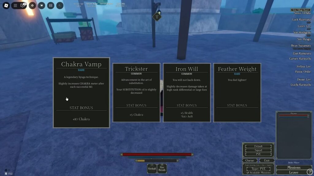 Roblox - Todos os Talentos em Wagarashi Reborn