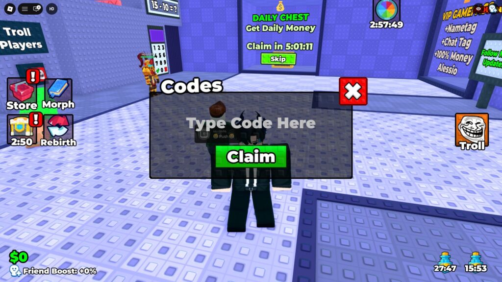 Roblox - Códigos de Brainrot Block Tower (julho 2026)