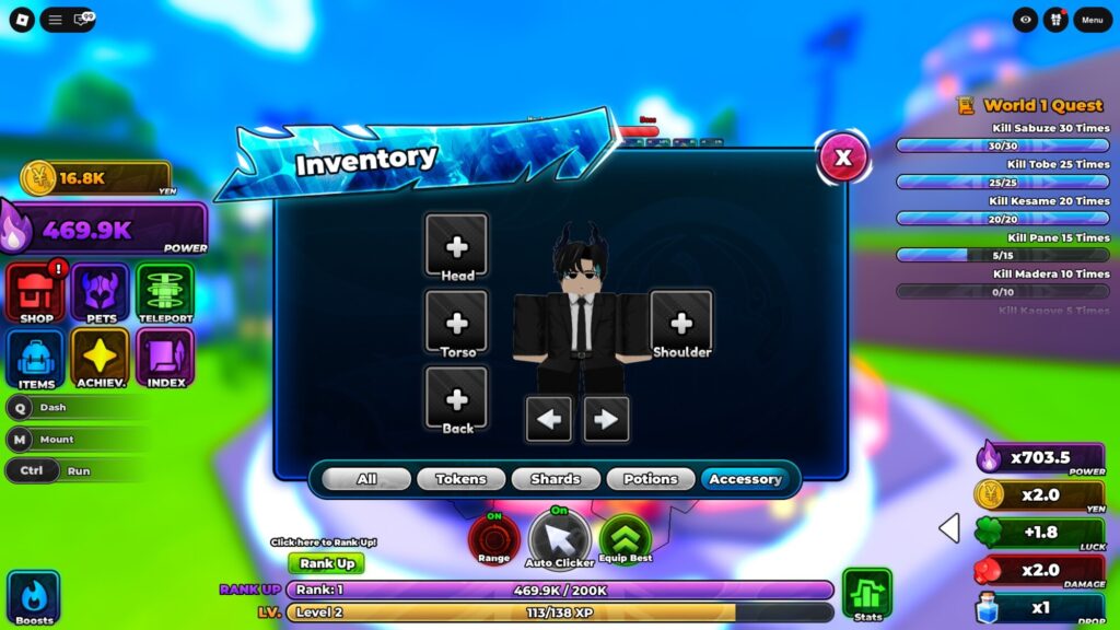 Roblox - Todos os acessórios em Anime Astral Simulator