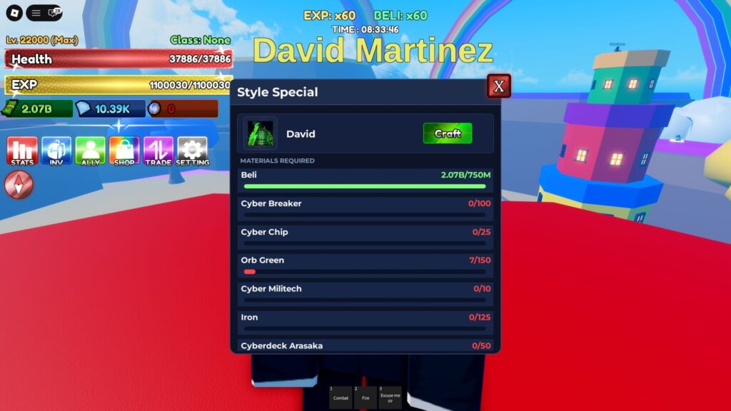 Roblox - Como conseguir David em Rock Fruit