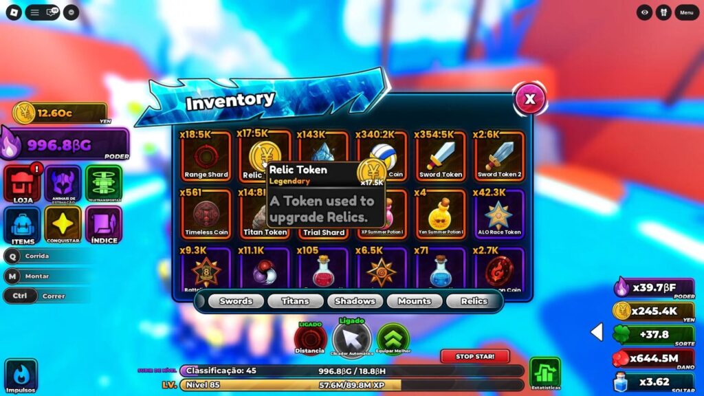 Roblox - Como conseguir e evoluir todas as relíquias em Anime Astral Simulator