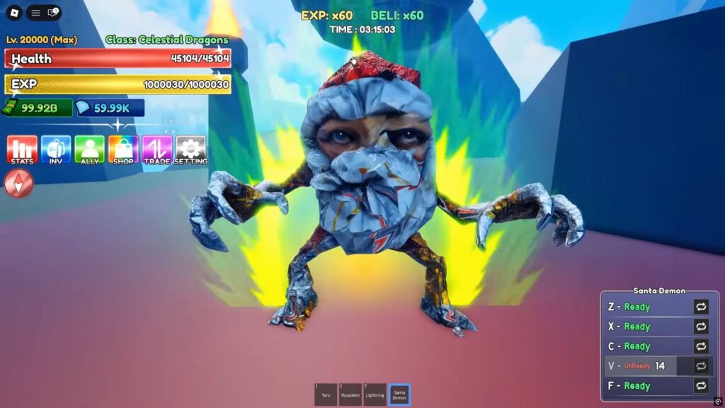 Roblox - Como conseguir o Santa Demônio em Rock Fruit