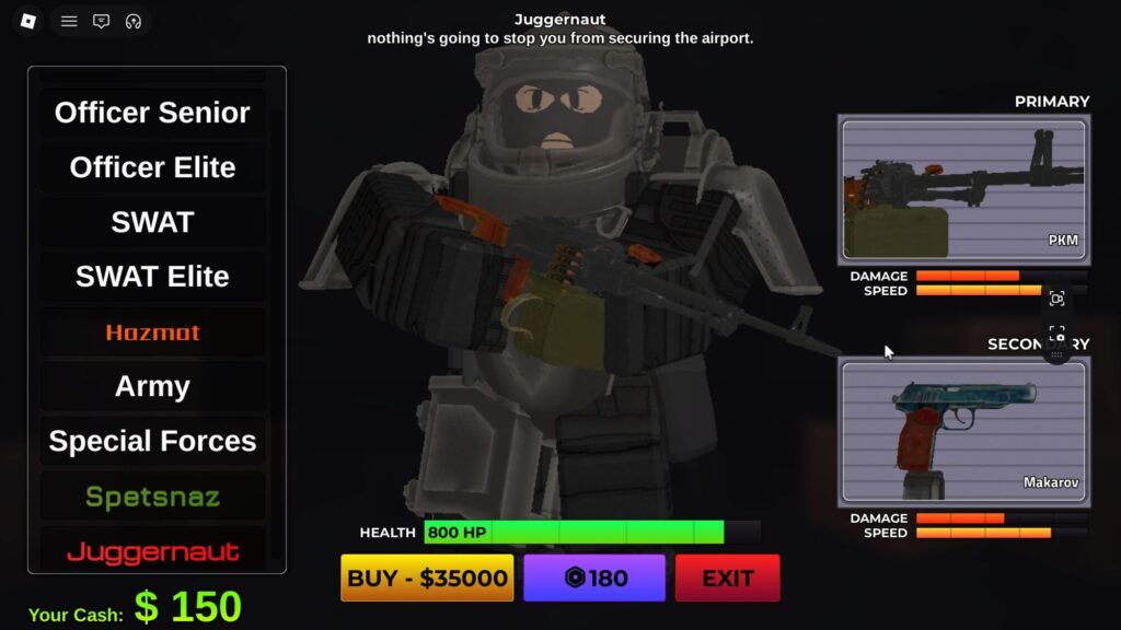 Roblox - Guia completo da Classe Juggernaut em Secure the Airport