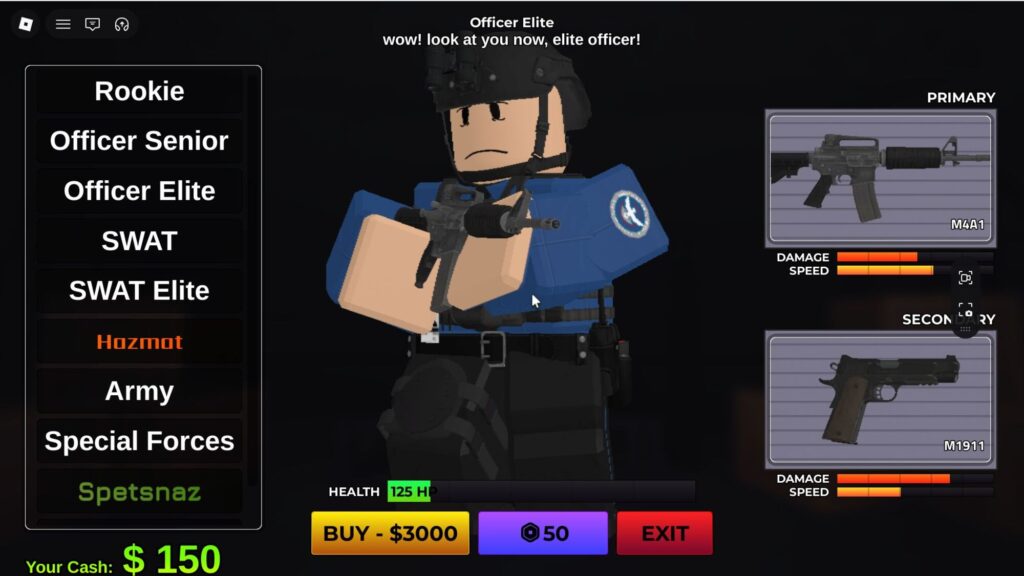 Roblox - Como usar a Classe Oficial Elite em Secure the Airport