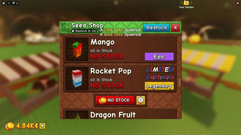 Roblox – Como conseguir e lucrar com o Picolé de Foguete em Grow a Garden 2