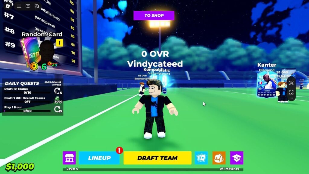 Roblox – Códigos de Soccer Card Draft (julho 2026)
